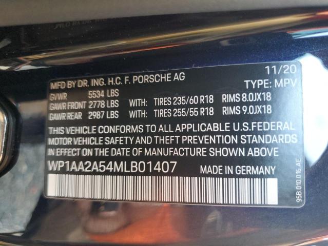 Photo 14 from auction – 2021 PORSCHE MACAN with VIN WP1AA2A54MLB01407