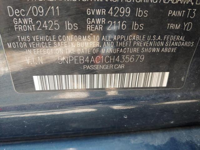 Photo 10 from auction – 2012 HYUNDAI SONATA GLS with VIN 5NPEB4AC1CH435679