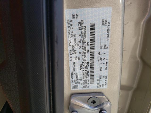 Photo 14 from auction – 2017 FORD ESCAPE TIT with VIN 1FMCU9J93HUB16246