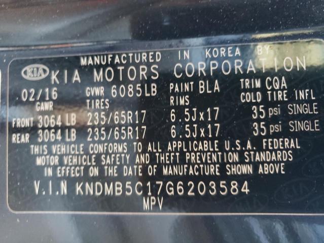 Photo 14 from auction – 2016 KIA SEDONA LX with VIN KNDMB5C17G6203584
