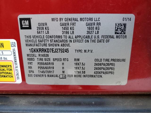 Photo 14 from auction – 2014 GMC ACADIA SLT with VIN 1GKKRRKD7EJ279245