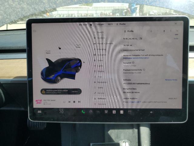 Photo 9 from auction – 2022 TESLA MODEL 3 with VIN 5YJ3E1EA7NF187347