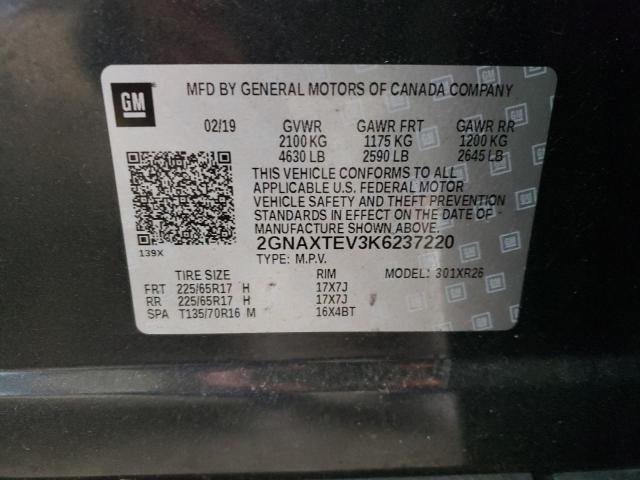 Photo 14 from auction – 2019 CHEVROLET EQUINOX LT with VIN 2GNAXTEV3K6237220