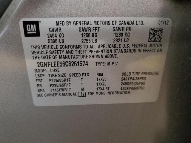 Photo 14 from auction – 2012 CHEVROLET EQUINOX LT with VIN 2GNFLEE56C6261574