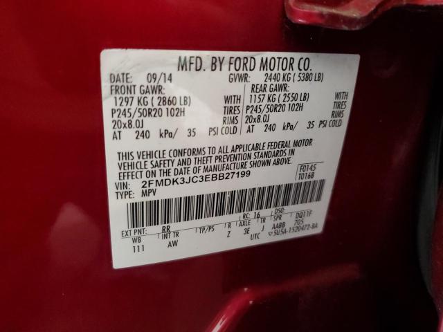 Photo 14 from auction – 2014 FORD EDGE SEL with VIN 2FMDK3JC3EBB27199