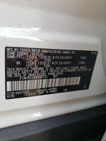 Photo 14 from auction – 2021 TOYOTA RAV4 XLE with VIN 2T3W1RFV3MC097535