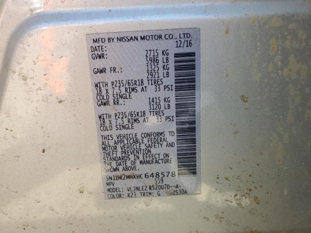 Photo 14 from auction – 2017 NISSAN PATHFINDER with VIN 5N1DR2MMXHC648578