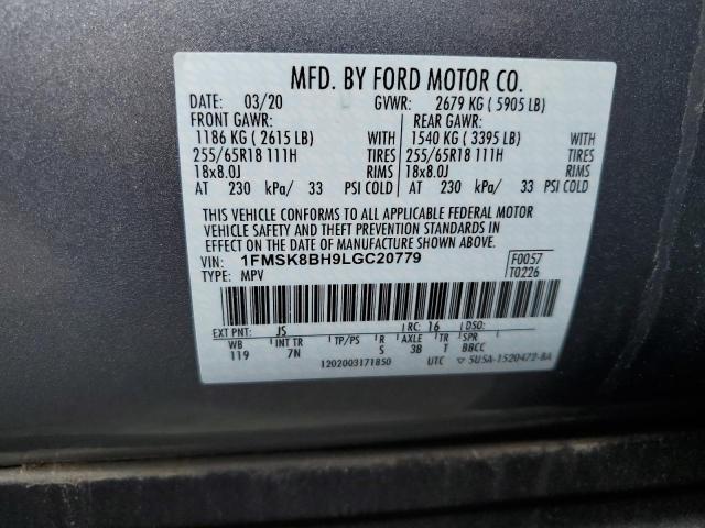 Photo 14 from auction – 2020 FORD EXPLORER with VIN 1FMSK8BH9LGC20779