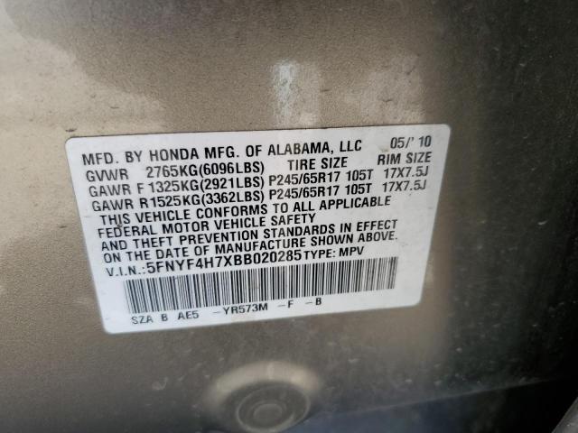 Photo 14 from auction – 2011 HONDA PILOT EXLN with VIN 5FNYF4H7XBB020285