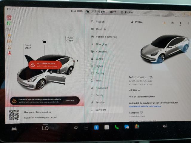 Photo 9 from auction – 2022 TESLA MODEL 3 with VIN 5YJ3E1EB4NF190411