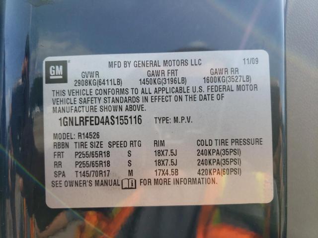 Photo 14 from auction – 2010 CHEVROLET TRAVERSE L with VIN 1GNLRFED4AS155116