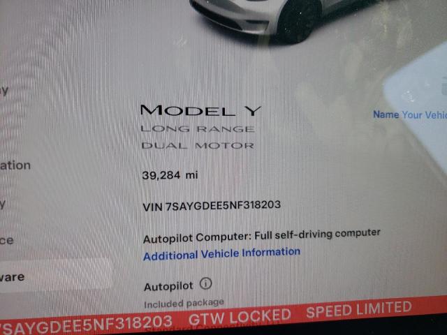 Photo 9 from auction – 2022 TESLA MODEL Y with VIN 7SAYGDEE5NF318203