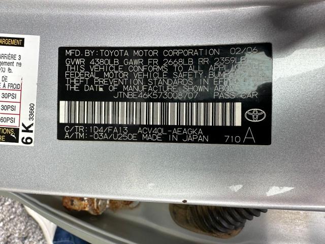 Photo 10 from auction – 2007 TOYOTA CAMRY CE with VIN JTNBE46K573008707