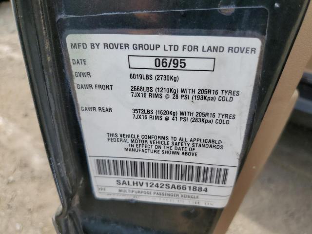 Photo 14 from auction – 1995 LAND ROVER RANGE ROVE with VIN SALHV1242SA661884