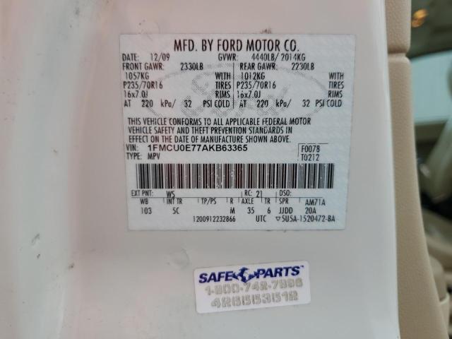Photo 14 from auction – 2010 FORD ESCAPE LIM with VIN 1FMCU0E77AKB63365