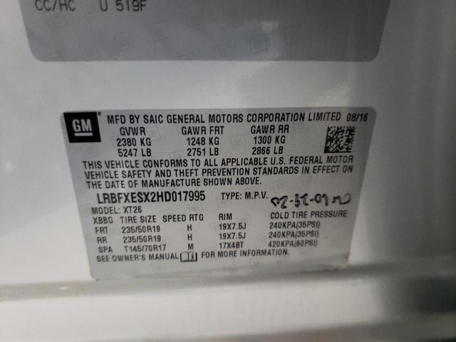 Photo 14 from auction – 2017 BUICK ENVISION P with VIN LRBFXESX2HD017995