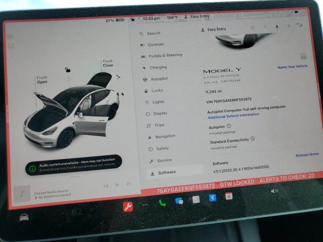 Photo 9 from auction – 2022 TESLA MODEL Y with VIN 7SAYGAEE8NF553872