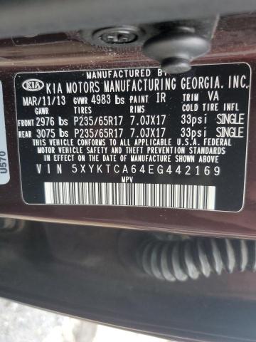 Снимка 14 от търг – 2014 KIA SORENTO с VIN 5XYKTCA64EG442169