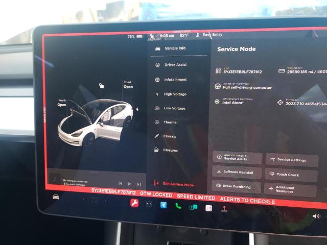 Photo 9 from auction – 2020 TESLA MODEL 3 with VIN 5YJ3E1EB9LF787812