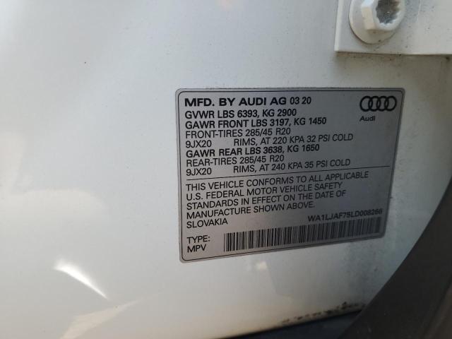 Photo 14 from auction – 2020 AUDI Q7 PREMIUM with VIN WA1LJAF75LD008266