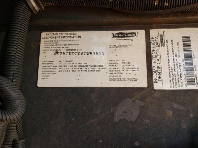 Photo 10 from auction – 2006 FREIGHTLINER CHASSIS X with VIN 4UZACKDC06CW57511