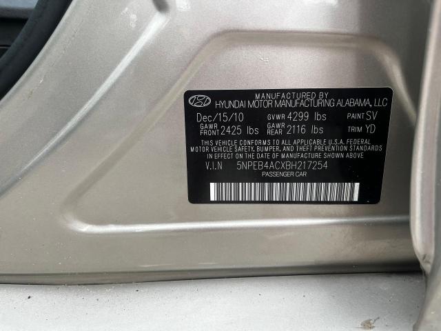 Photo 10 from auction – 2011 HYUNDAI SONATA GLS with VIN 5NPEB4ACXBH217254
