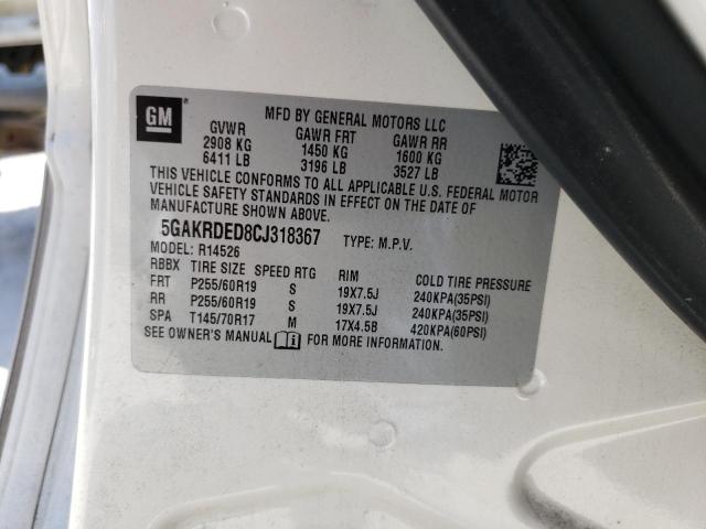 Photo 14 from auction – 2012 BUICK ENCLAVE with VIN 5GAKRDED8CJ318367