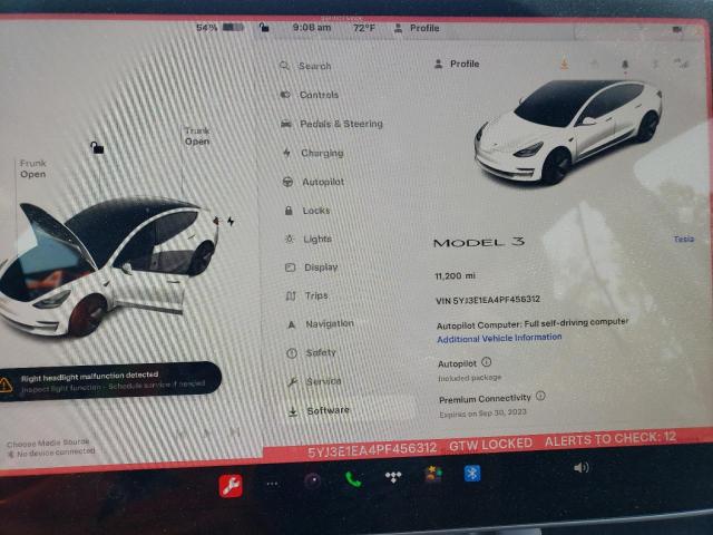 Photo 9 from auction – 2023 TESLA MODEL 3 with VIN 5YJ3E1EA4PF456312