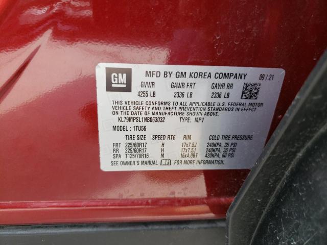 Photo 14 from auction – 2022 CHEVROLET TRAILBLAZE with VIN KL79MPSL1NB063032