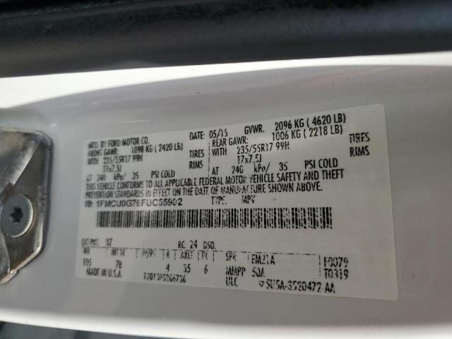 Photo 14 from auction – 2015 FORD ESCAPE SE with VIN 1FMCU0G76FUC55902