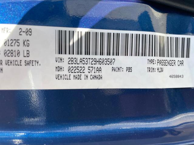 Photo 10 from auction – 2009 DODGE CHARGER R/ with VIN 2B3LA53T29H603507