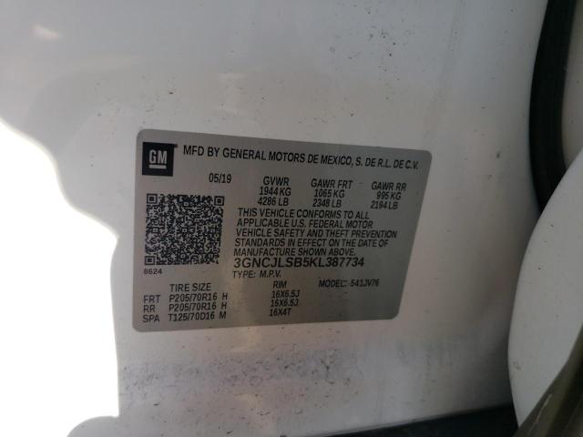 Photo 14 from auction – 2019 CHEVROLET TRAX 1LT with VIN 3GNCJLSB5KL387734