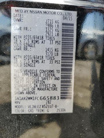 Photo 14 from auction – 2015 NISSAN PATHFINDER with VIN 5N1AR2MM1FC665883