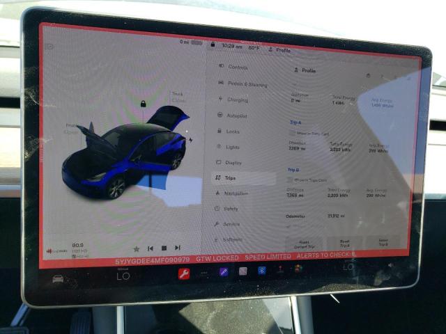 Photo 9 from auction – 2021 TESLA MODEL Y with VIN 5YJYGDEE4MF090979