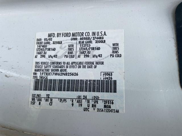 Photo 10 from auction – 2002 FORD F150 with VIN 1FTRX17W62NB25626