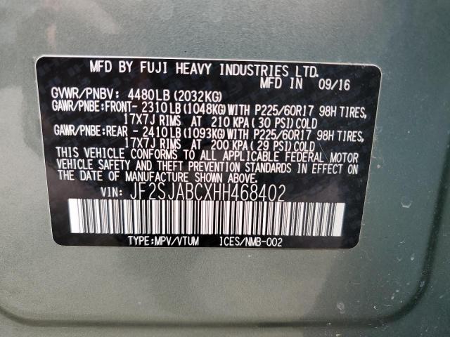 Photo 14 from auction – 2017 SUBARU FORESTER 2 with VIN JF2SJABCXHH468402