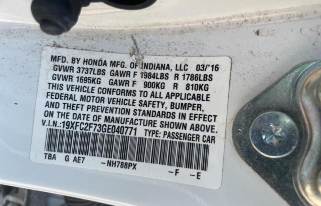 Photo 10 from auction – 2016 HONDA CIVIC EX with VIN 19XFC2F73GE040771