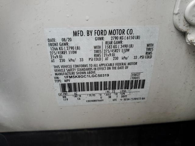 Photo 14 from auction – 2020 FORD EXPLORER S with VIN 1FM5K8GC1LGC50319