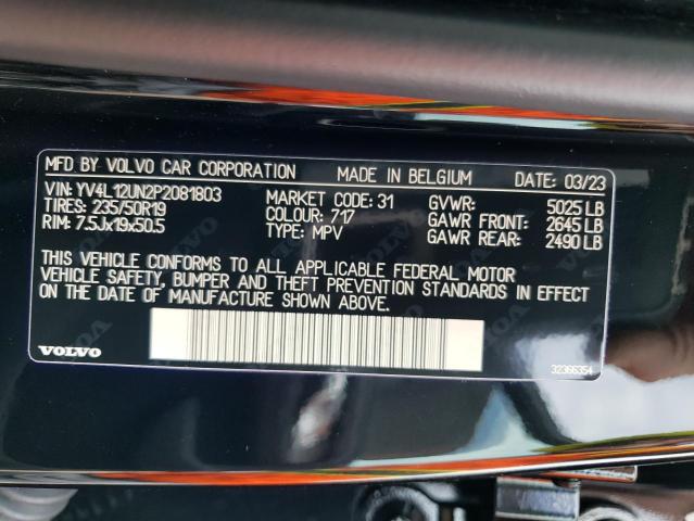 Photo 14 from auction – 2023 VOLVO XC40 PLUS with VIN YV4L12UN2P2081803