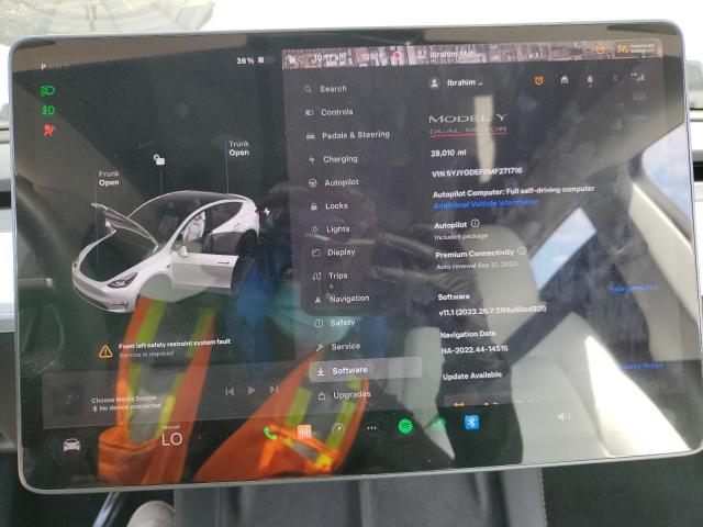 Photo 9 from auction – 2021 TESLA MODEL Y with VIN 5YJYGDEF0MF271716