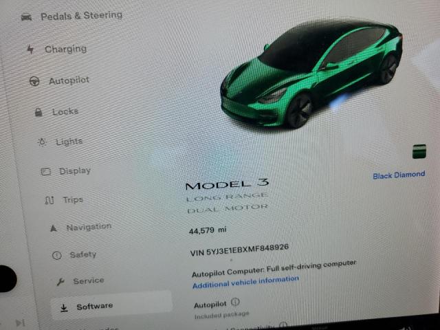 Снимка 9 от търг – 2021 TESLA MODEL 3 с VIN 5YJ3E1EBXMF848926