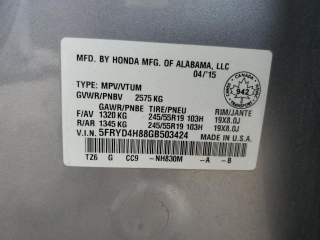 Photo 14 from auction – 2016 ACURA MDX ELITE with VIN 5FRYD4H88GB503424
