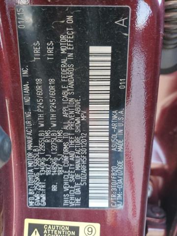 Photo 14 from auction – 2015 TOYOTA HIGHLANDER with VIN 5TDZARFH5FS012012