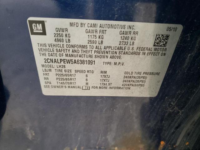 Photo 14 from auction – 2010 CHEVROLET EQUINOX LT with VIN 2CNALPEW5A6381091