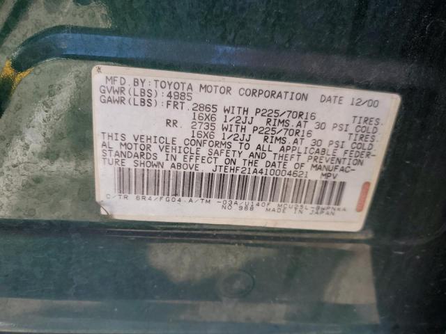 Zdjęcie 14 z aukcji – 2001 TOYOTA HIGHLANDER z VIN JTEHF21A410004621