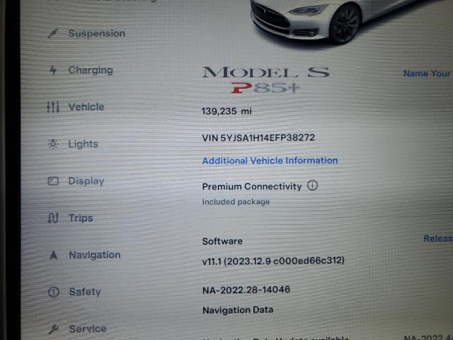 Снимка 9 от търг – 2014 TESLA MODEL S с VIN 5YJSA1H14EFP38272