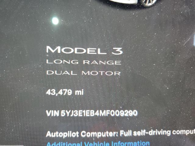 Photo 9 from auction – 2021 TESLA MODEL 3 with VIN 5YJ3E1EB4MF009290