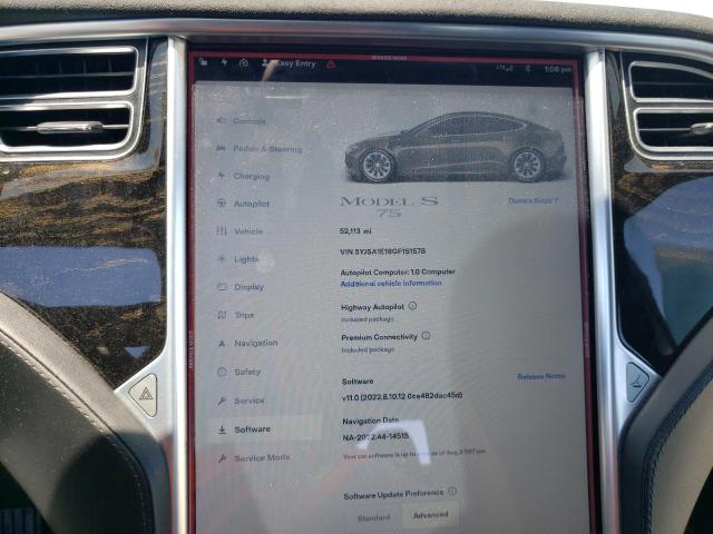 Photo 9 from auction – 2016 TESLA MODEL S with VIN 5YJSA1E18GF151578