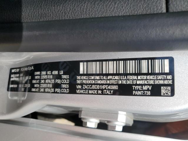 Photo 14 from auction – 2017 JEEP RENEGADE L with VIN ZACCJBDB1HPE40980