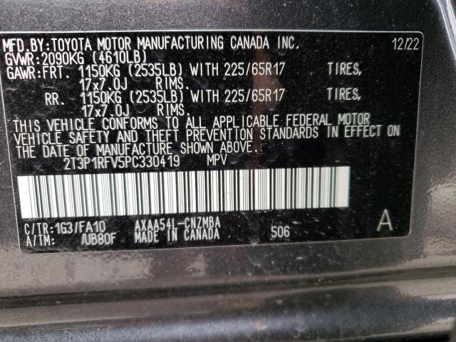 Photo 14 from auction – 2023 TOYOTA RAV4 XLE with VIN 2T3P1RFV5PC330419